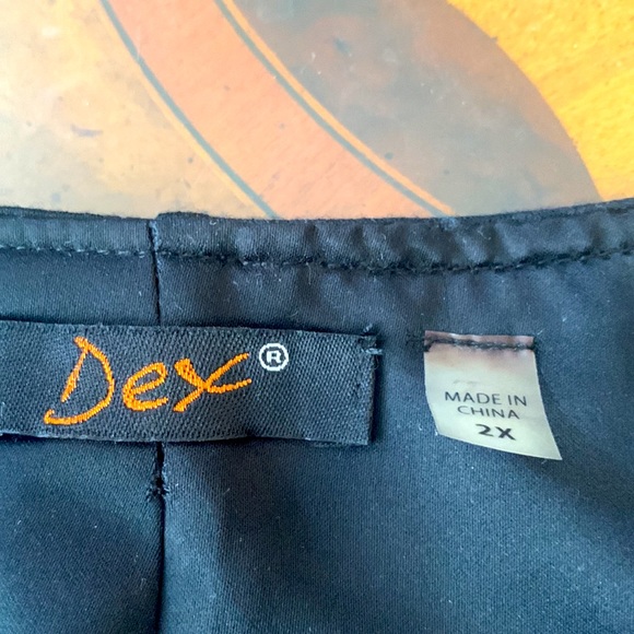 Dex black lined jersey jacket with front drape grey georgette - Picture 3 of 5